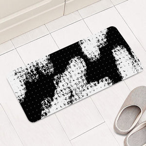 Abstrait Taches Blanc/Noir Rectangular Doormat