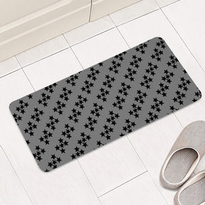 Pattern Etoiles Noir/Gris Rectangular Doormat