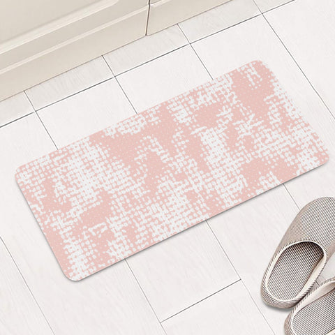 Image of Pattern Effet Blanc/Rose Clair Rectangular Doormat
