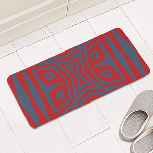 Minimalism Red Blue Rectangular Doormat