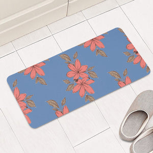 Pink Flowers Rectangular Doormat