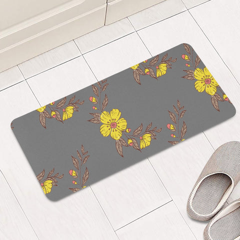 Image of Yellow Flowers Rectangular Doormat