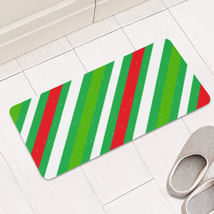Xmas Diagonal Stripes Rectangular Doormat