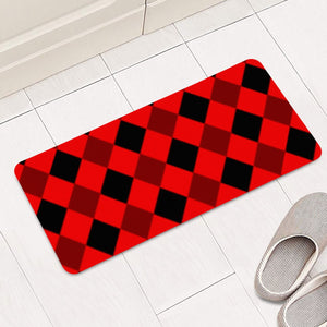 Red And Black Checkered Rectangular Doormat