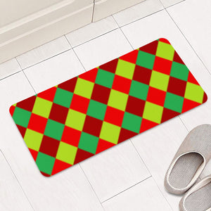 Colorful Checkered Rectangular Doormat