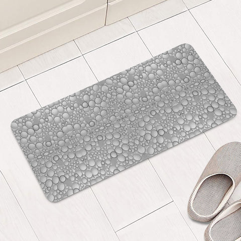 Image of Grey Circles Motif  Modern Pattern Rectangular Doormat