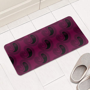 Purple Paisley Print Rectangular Doormat