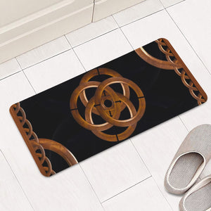 Wooden Ornate Digital Artwork Rectangular Doormat