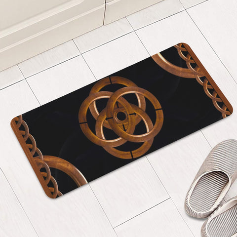 Image of Wooden Ornate Digital Artwork Rectangular Doormat