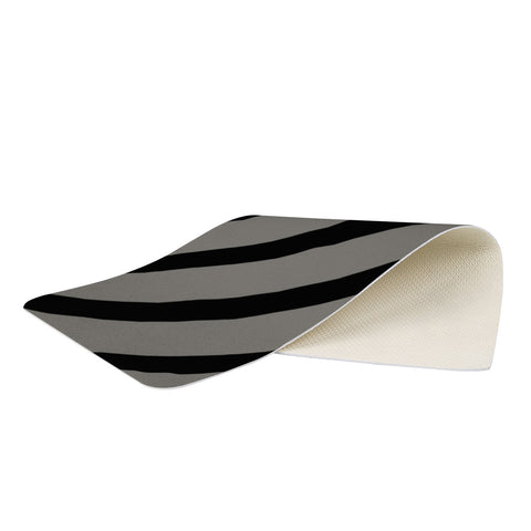 Image of Black And Gray Diagonal Lines Rectangular Doormat