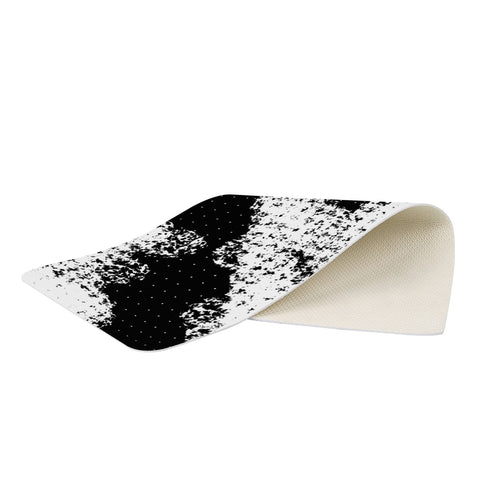 Image of Abstrait Taches Blanc/Noir Rectangular Doormat