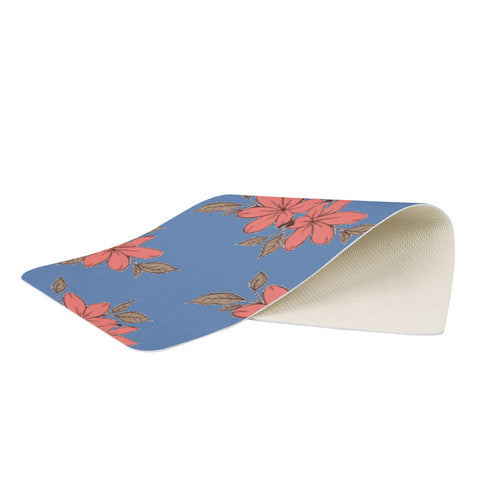 Image of Pink Flowers Rectangular Doormat