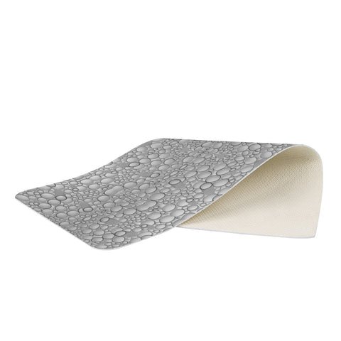 Image of Grey Circles Motif  Modern Pattern Rectangular Doormat