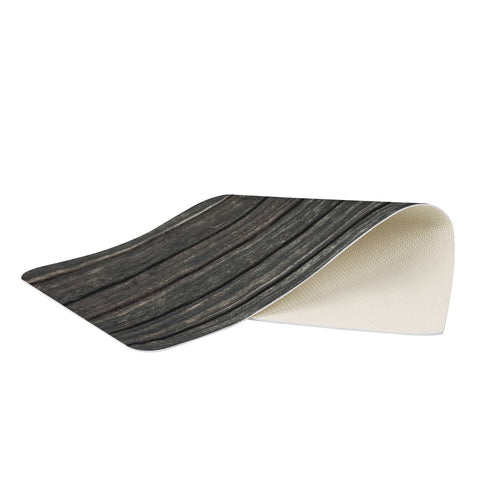 Image of Wooden Linear Geometric Design Rectangular Doormat