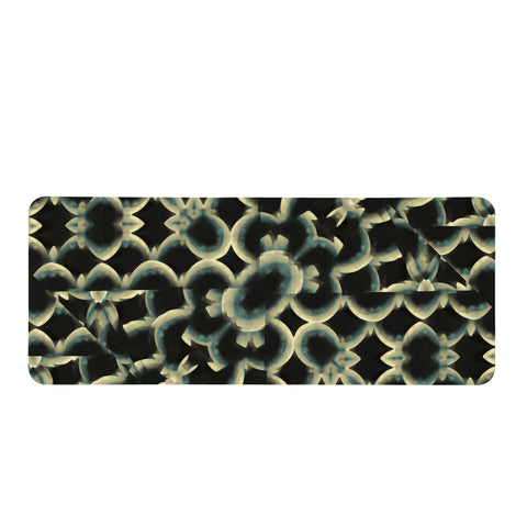 Image of Dark Interlace Motif Mosaic Pattern Rectangular Doormat