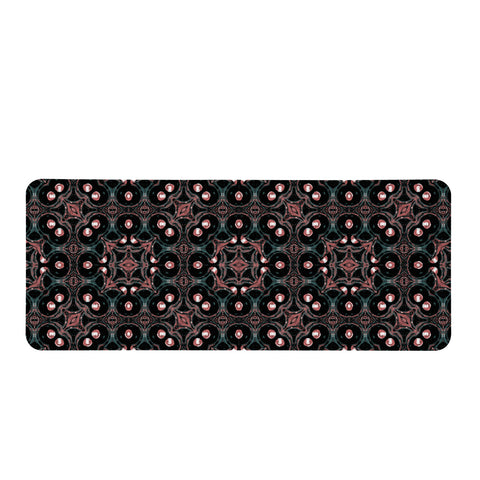 Image of Dark Oriental Geometric Mosaic Rectangular Doormat