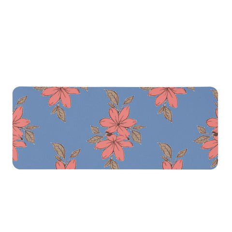 Image of Pink Flowers Rectangular Doormat