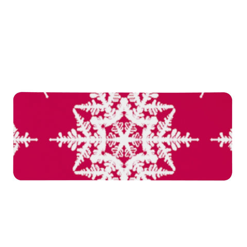 Image of White Snowflakes Rectangular Doormat