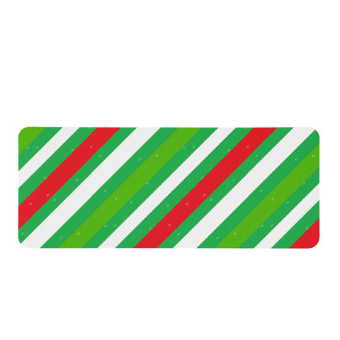 Image of Xmas Diagonal Stripes Rectangular Doormat