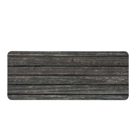 Image of Wooden Linear Geometric Design Rectangular Doormat