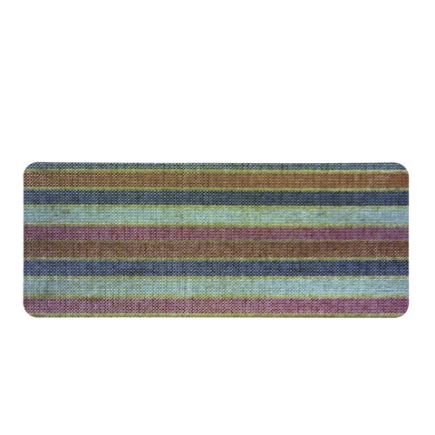 Image of Multicolor Linear Grunge Rectangular Doormat
