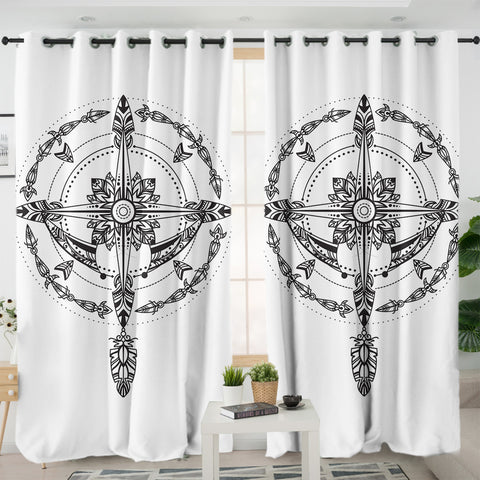 Image of Cross Round Dreamcatcher SWKL3347 - 2 Panel Curtains