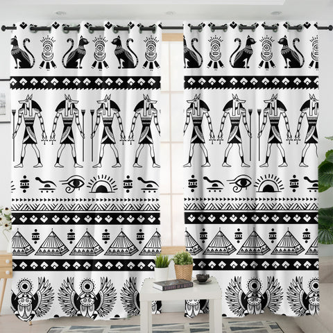 Image of Ancient Egyptian Aztec Print SWKL3359 - 2 Panel Curtains