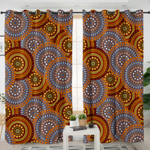 Round Mandala Aztec SWKL3342 - 2 Panel Curtains