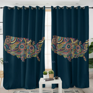 USA Territory SWKL3319 - 2 Panel Curtains