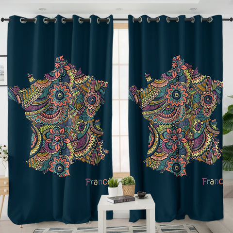 Image of France Territory SWKL3320 - 2 Panel Curtains