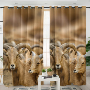 Two Brown Deers SWKL3333 - 2 Panel Curtains