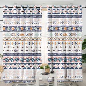 White Bohemian Aztec SWKL3309 - 2 Panel Curtains