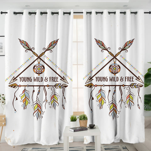 Image of Young, Wild & Free SWKL3353 - 2 Panel Curtains