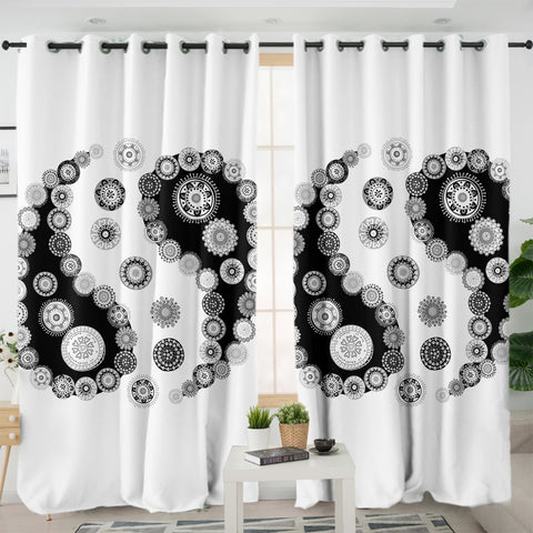Image of Yin Yang Paisley SWKL3363 - 2 Panel Curtains