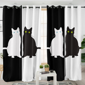 Reflect B&W Cats SWKL3380 - 2 Panel Curtains