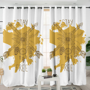 Stay Free Bronze Arrow Dreamcatcher SWKL3302 - 2 Panel Curtains