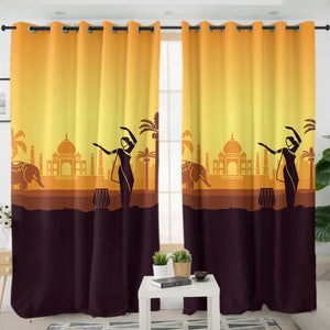 Greek Temple SWKL3306 - 2 Panel Curtains