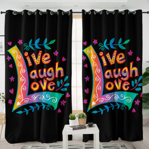 Colorful Live Laugh Love SWKL3346 - 2 Panel Curtains