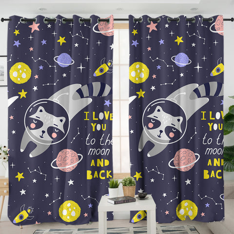 Image of To The Moon And Back SWKL3323 - 2 Panel Curtains