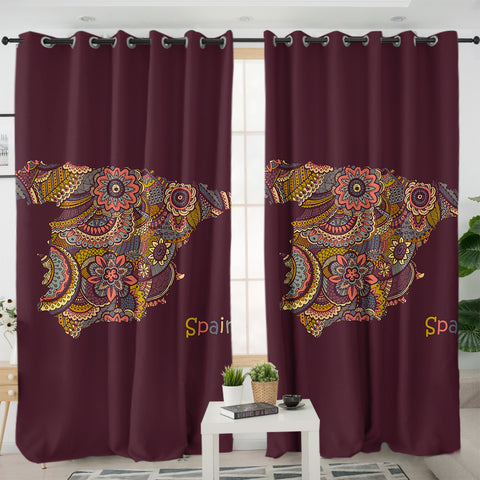 Image of Spain Territory SWKL3318 - 2 Panel Curtains