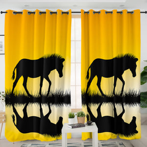 Reflect Horse On RIver SWKL3365 - 2 Panel Curtains