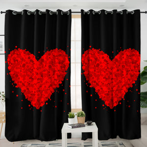 Red Dot Heart SWKL3377 - 2 Panel Curtains