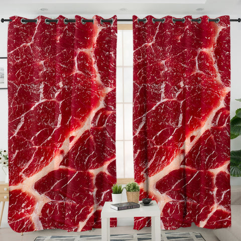 Image of Beef Pattern SWKL3326 - 2 Panel Curtains