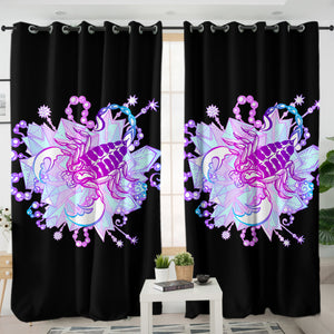 Purple & Pink gradient Scorpion SWKL3372 - 2 Panel Curtains