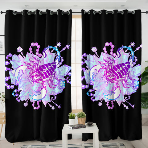 Image of Purple & Pink gradient Scorpion SWKL3372 - 2 Panel Curtains