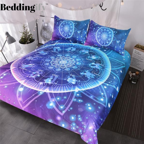 Image of Galaxy Burgundy Mandala Comforter Set - Beddingify