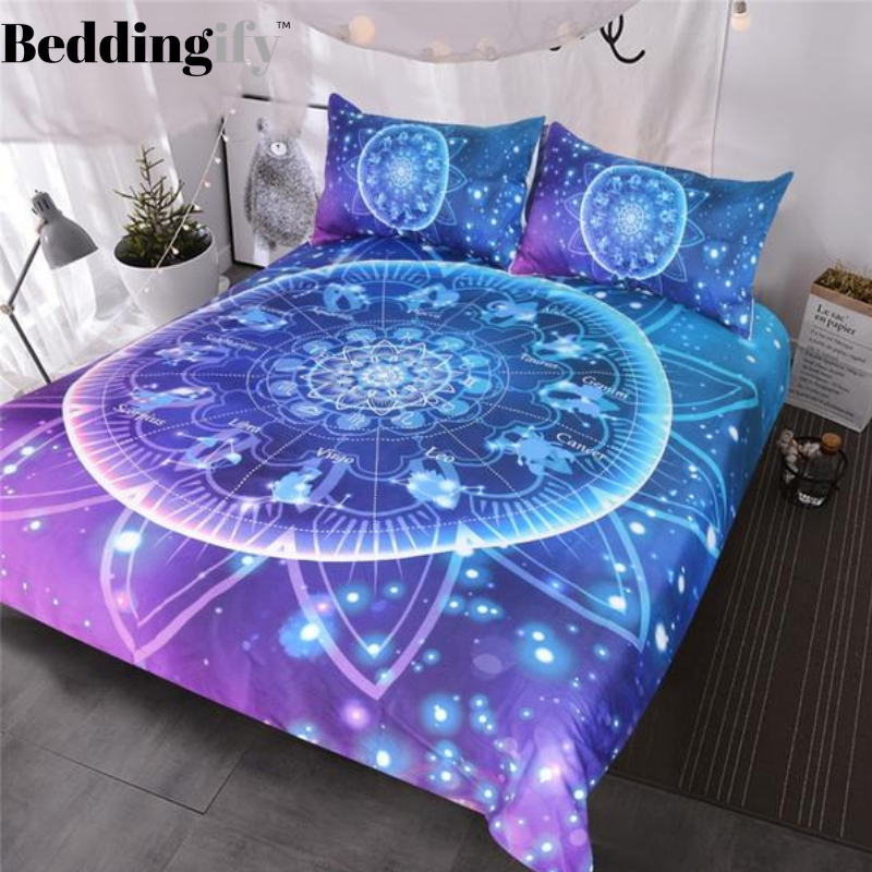 Galaxy Burgundy Mandala Bedding Set - Beddingify