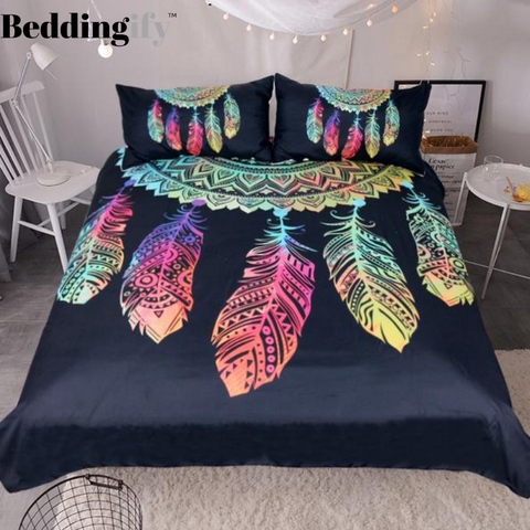 Image of Dreamcatcher Feathers Comforter Set - Beddingify