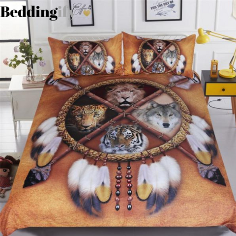 Image of Wolf Dreamcatcher Bedding Set - Beddingify