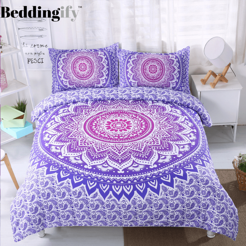Light Purple Mandala Pattern Bedding Set - Beddingify
